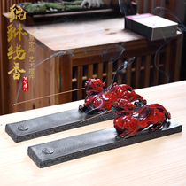 Zen ceramic Pixiu line incense burner Lying incense plug Lixiang Tea Ceremony Agarwood stove Household incense creative sandalwood stove ornaments