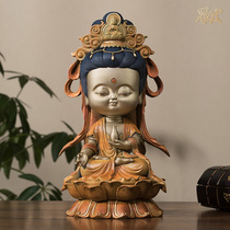 Copper master All-copper ornament My heart to the Buddha Guanyin Home decoration Copper crafts