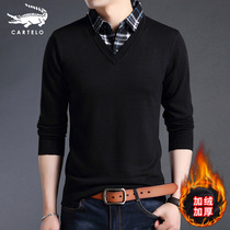 Crocodile long sleeve T-shirt mens spring and autumn compassionate leave two shirts collar sweatshirt sweatshirt for mens undershirt blouses
