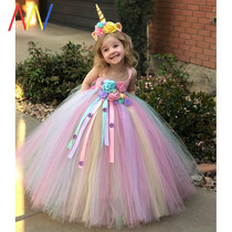 Unicorn baby Kids girl Tutu Dress Ball Gown Party Costume