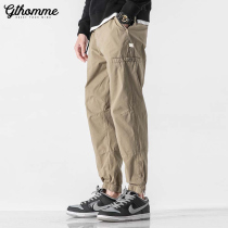 Pants mens autumn thin mens overalls loose toe trend Wild Youth Tide brand leisure ankle-length pants