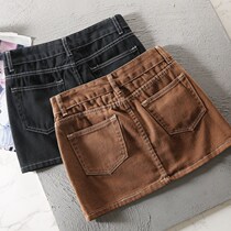 Denim Buns Hip Short Skirt Woman 2022 Summer new small Hicks skinny hot girl with hip and hip half-body dress step skirt