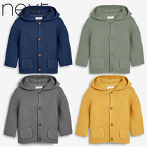 Spot UK Next autumn men and women baby cotton cardigan sweater coat baby hooded sweater coat