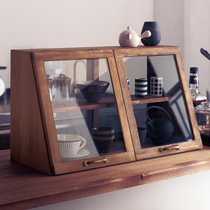 Japan-style Dining Side Cabinet Pure Solid Wood Kitchen containing cabinet Cupboard Seasoning Cabinet Mini-Dining Side Cabinet Table Finishing Lockers