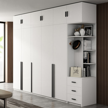 Wardrobe Home Bedroom Modern Minima Contained Storage Cabinet Adult Solid Wood Plate Simple Pair Open Door Hanging Closet