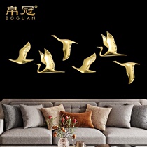 Modern pure copper bird wall decoration pendant living room sofa background Light luxury wall decoration creative bedroom wall hanging