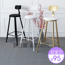 Nordic bar chair bar stool high foot chair modern simple bench stool bar table and chair iron bar bench bar