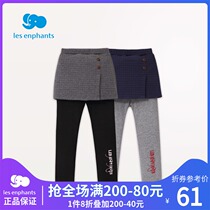 Li baby room childrens clothing Girl air layer skirt pants Winter Childrens warm letters printing foreign trousers 2021 New