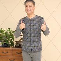 Thermal underwear set mens middle-aged and elderly cardigan cotton large size autumn clothes and trousers grandpa thin middle-aged cotton sweater