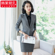 2022 autumn new elegant gray small suit women's coat casual slim short suit business suit suit