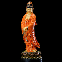 Xi Manti Pure Bronze Color Ploy Pearl Guanyin Buddha Statue home to the Kuanyin Bodhisattva Station Like a swaying piece South China Sea Guanyin