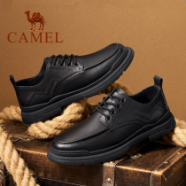 Camel leather shoes mens leather top layer cowhide high-grade autumn soft bottom soft leather breathable British youth famous brand mens shoes