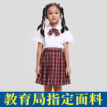 Beautiful O Shenzhen Elementary School Student School Uniform Short Sleeve Spring Summer Dress Performance Suit Suit Shirt Short Dress Collar Flower