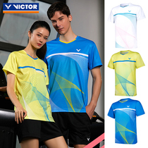 VICTOR Victory Badminton Suit VICTOR Summer Quick Dry Knitted Short Sleeve Mens and Womens Competition 10016