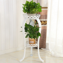 Floor-standing iron frame iron European style panel view thickened pulley plant multi-layer creative living room indoor balcony flower stand