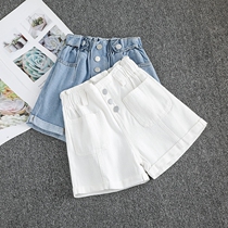 South Korean girl cowboy shorts wearing foreign gas 2021 new summer clothes thin childrens summer child clothes big child pants
