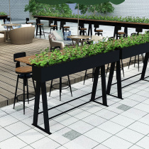 Plastic wood flower box restaurant partition flower trough outdoor wrought iron flower pot commercial street decoration rectangular flower stand partition fence