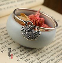 Xixu original handmade old silver bracelet female sterling silver old retro hollow carving opening national style silver bracelet