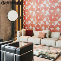 Belgian original imported ARTE wallpaper simple Nordic leather semicircle porch living room background wall Villa wallpaper