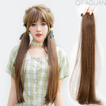  Ultra-light JK double ponytail wig female long straight hair strap type cute Loli soft sister lolita natural realistic low
