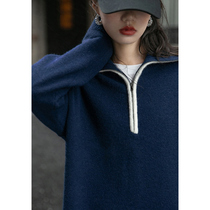 Mi Caixuan Lazy Sweater Womens Advanced Sense 2022 Early Autumn New Gentle Wind Soft Waxy Klein Blue Knit Sweater