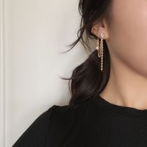 INNOSENSE 2020 new rhinestone chain tassel one-piece earrings ear bone clip ear hanging temperament net red stud earrings