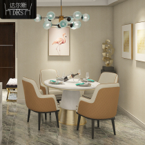 Modern marble dining table household small apartment table light luxury sales office negotiation table and chair Net Red dining table and chair combination