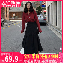 Spring and summer 2021 new large size fat mm dress two-piece suit summer age reduction shows thin foreign style fashion summer