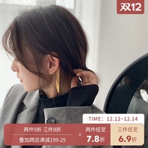 Tassel high-grade ear-hanging earrings without earrings ins simple temperament European and American exaggerated super Fairy earrings female ear clip