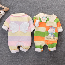 Baby jumpsuit autumn and winter thickened cotton warm clothes winter baby pajamas ha clothes newborn clothes climbing clothes 01