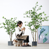 Nordic ins simulation green plant ornaments decoration Japanese Bell horse drunken Wood large living room fake green plant floor potted plants