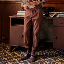 SOARIN Amei click Radish Pants Men Retro American Tooling Straight Drum Casual profile Logue 90% Western pants