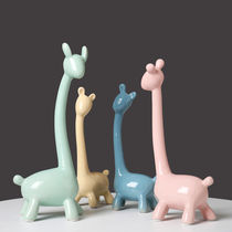 Family of Three Ornaments Three fawn gifts living room TV cabinet wine cabinet decorations ceramic giraffe crafts
