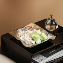 Light luxury stainless steel fruit plate ornaments housewarming new home living room dining room bedroom room soft decoration gifts gifts