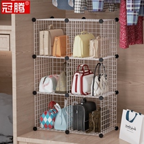 Various bag storage artifact household space saving room bedroom cloakroom storage cabinet shelf for bag