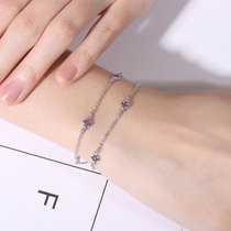 Four-leaf clover Japanese light luxury long-distance love bracelet female Korean version of simple student Mori girlfriend gift s925 sterling silver