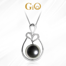 Solitary spike GiO jewelry Tahiti black pearl pendant