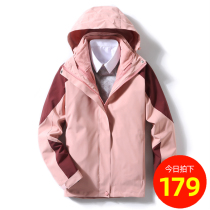 Outdoor stormtrooper clothing women windproof waterproof three-in-one removable winter velvet thickened tide brand mountaineering ski suit men