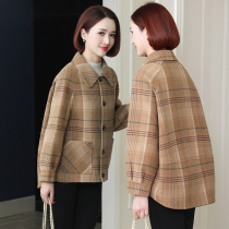 zqqz double-sided woolen coat women short 2021 autumn and winter New Fashion plaid wool coat 9962