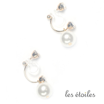 lesetoiles Japanese jewelry Pearl rhinestone rear plug-in without pierced resin U-shaped ear clip