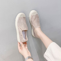 Fisherman Shoes Woman Flat Bottom 2020 Summer New Sloth Man A Foot Pedal Linen Breathable Korean Version Lace Small Fragrant Wind Cloth Shoes