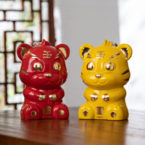 Jingdezhen Ceramic Wine Bottle 2 catty Decorative Creative Zodiac Tiger Pendulum Pieces Home Sealed Wine Jug Wine With White Wine Empty Bottle