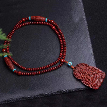 (Thousand Guanyin) Little Leaf Sandalwood Sandalwood 4x6mm Tablets Pearl Buddha Bracelet Necklace