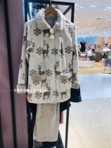 Huagol winter coral velvet comfortable lady home auspicious sika deer printing WD7229 domestic