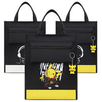 Pikachu primary school tutoring bag Male and female junior high school book bag Childrens tote bag lightweight hand-carried lunch box bag make-up bag