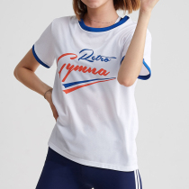 gymna retro sports short-sleeved t-shirt womens quick-drying loose casual top Gym running training T-shirt fitness clothes