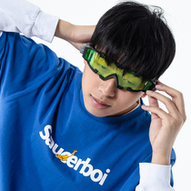 SAUCEBOI banana blue national tide t-shirt mens ins trend womens short-sleeved loose Hong Kong style short-sleeved mens tide brand couple