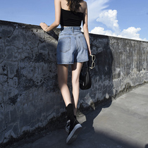 Loose denim shorts Women summer thin model 2021 New High waist design sense temperament a wide leg Joker hot pants