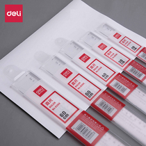 Del ruler plastic transparent ruler thick stainless steel ruler 20 30 40cm drawing painting engineering art growth ruler 15cm steel ruler iron ruler office learning stationery supplies