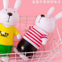 Two-section rabbit piggy bank Removable childrens piggy bank Net red household storage tank Removable change tank